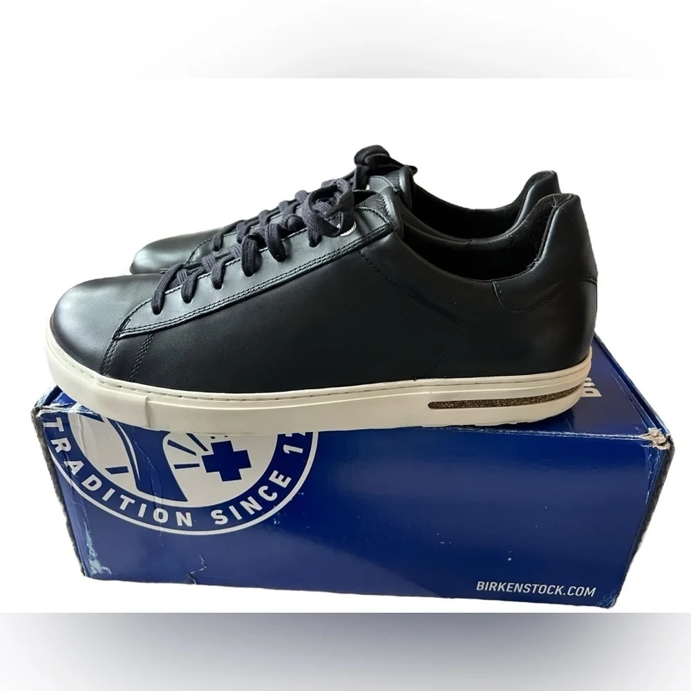 NIB Birkenstock Men’s Bend Low Leather Sneakers in Midnight Blue in size 13